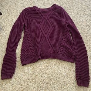 Maroon Cable Knit Sweater